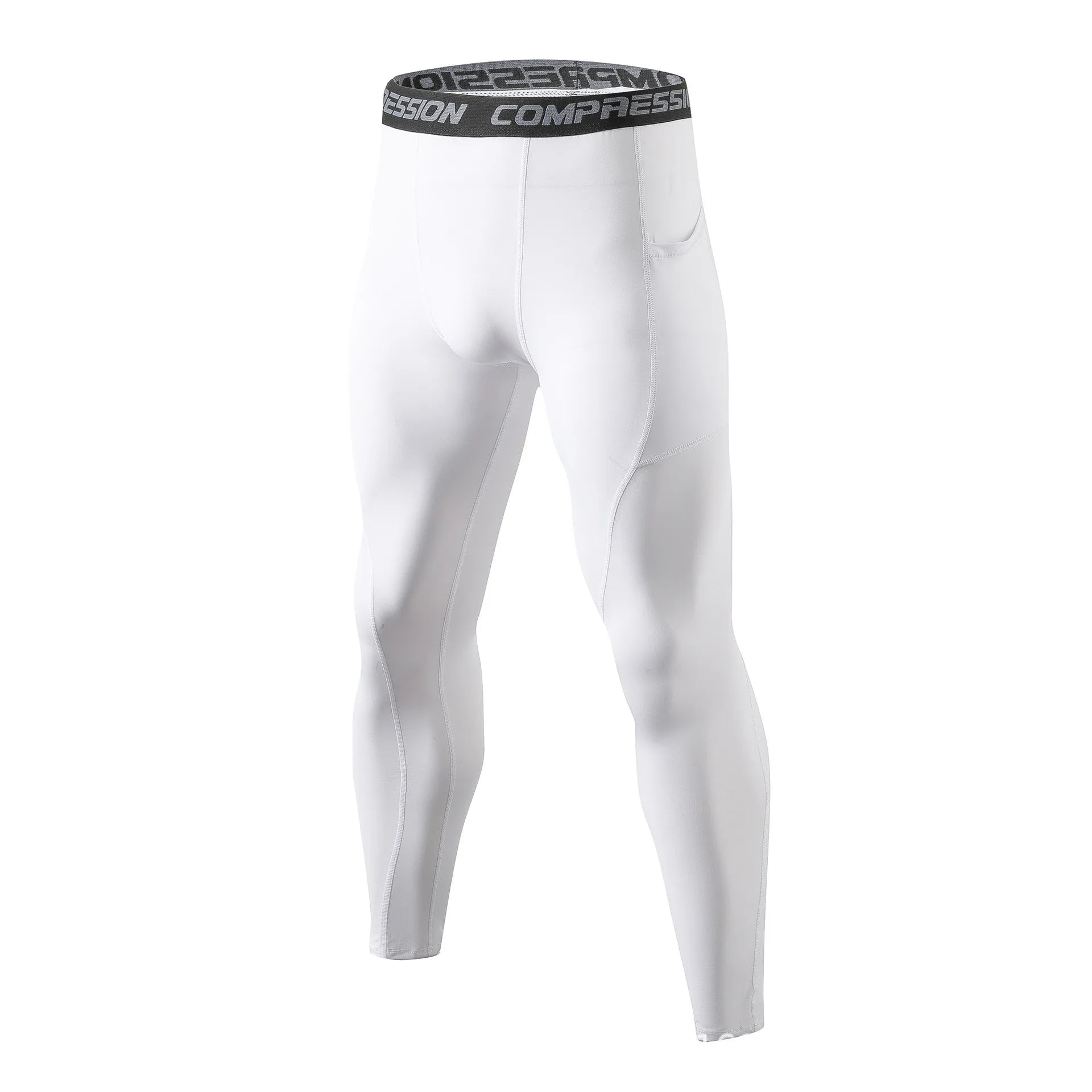 Compression Pant Men Training Gym Leggings with Pockets Running Tights Fitness Basketball Jogging Workout Trouser Polyester